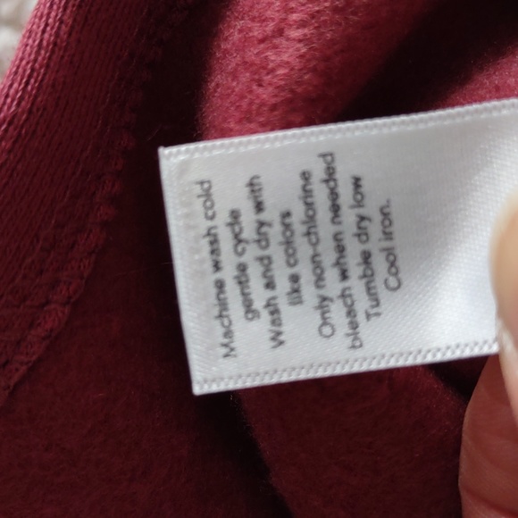 NWT Athleta XS 24/7 Funnel Neck Relaxed Organic Cotton Burgundy Sweatshirt - Picture 14 of 16